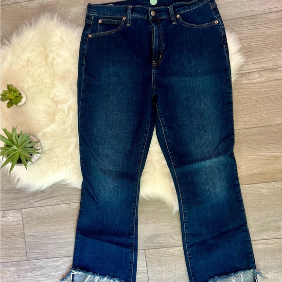 GAP Denim - GAP |  Kick Fit High Rise Blue Jeans Straight Leg Long (32/14L)